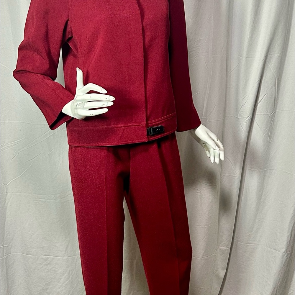 Doncaster Cherry Red Pant Suit Women Career Office Jacket Size 4